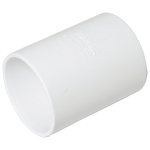 WS09 White 50mm Solvent Weld Straight Coupling