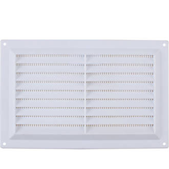 Vent Map Louvre White 9Inch x 6Inch With Flyscreen