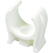 15mm Pipe Clips - Snap On White Plastic
