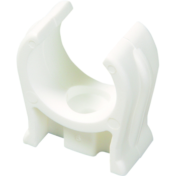 15mm Pipe Clips - Snap On White Plastic 15mm Pipe Clips - Snap On White Plastic