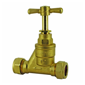 15mm Stop Tap Brass Compression Ended