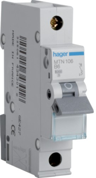 Hager MTN106 6A Sp MCB Hager MTN106 6A Sp MCB