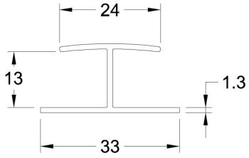 13mm One Part H-Section White 2.44 Mtr HS033 13mm One Part H-Section White 2.44 Mtr HS033