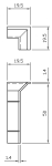 Internal Corner For 50mm Bevelled Skirting White ZSK199 Internal Corner For 50mm Bevelled Skirting White ZSK199