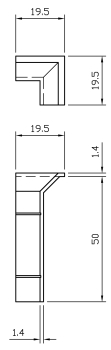 Internal Corner For 50mm Bevelled Skirting White ZSK199