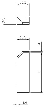 External Corner For 50mm Bevelled Skirting White ZSK499 External Corner For 50mm Bevelled Skirting White ZSK499