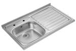 1000 x 600 Square Front RH Drainer St/Steel Sink