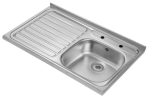 1000 x 600 Square Front LH Drainer St/Steel Sink
