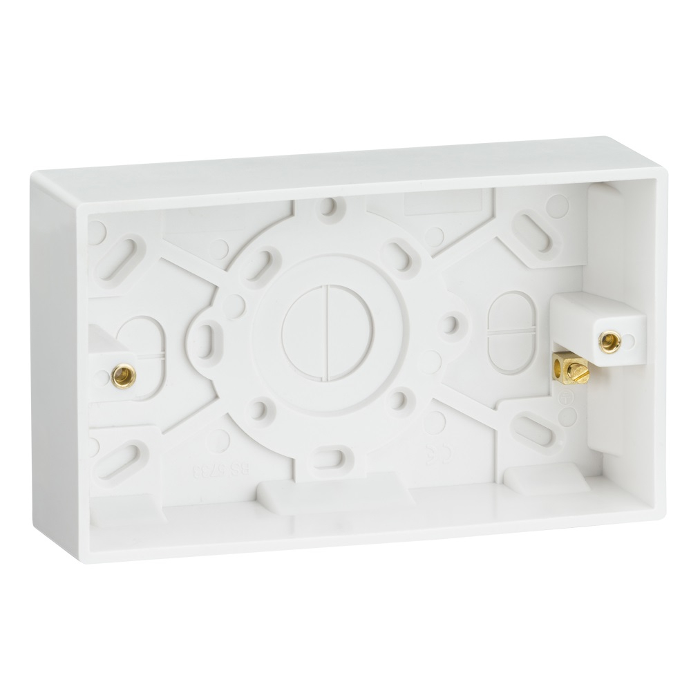 2-Gang 1.89 In. Box Depth Surface Mount Back Box, White 42777-2WA - Foto 12