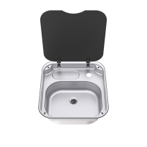 Thetford Basic Line 34 Rect Sink c/w Glass Lid Thetford Basic Line 34 Rect Sink c/w Glass Lid