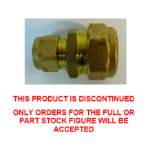 ***** CLEARANCE ***** 22mm x 15mm Straight Brass Compression Fitting