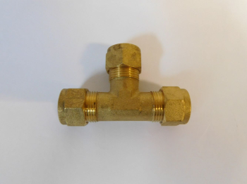 Equal Tee Brass Compression Fitting