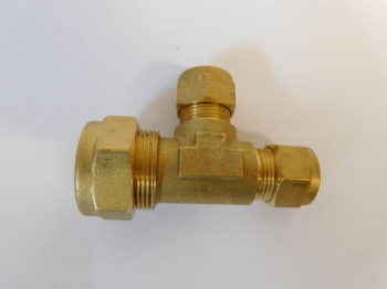 Unequal Tee Brass Compression Fitting