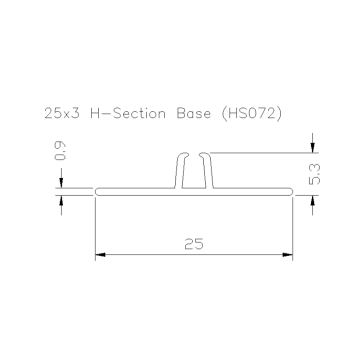 25 x 3 H-Section Base HS072 25 x 3 H-Section Base HS072